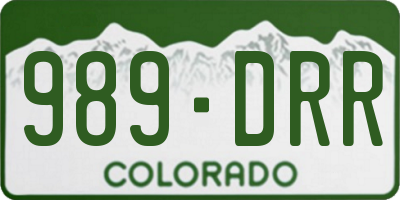 CO license plate 989DRR