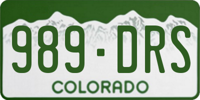 CO license plate 989DRS