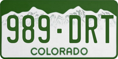 CO license plate 989DRT