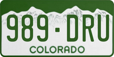 CO license plate 989DRU