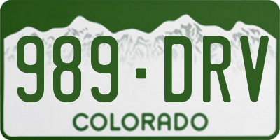 CO license plate 989DRV