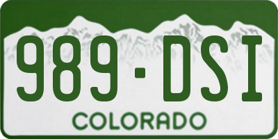 CO license plate 989DSI