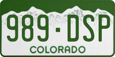 CO license plate 989DSP