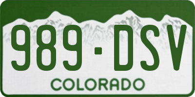 CO license plate 989DSV