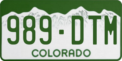 CO license plate 989DTM