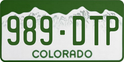 CO license plate 989DTP
