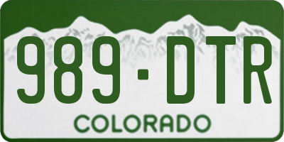 CO license plate 989DTR