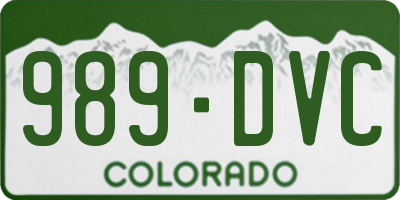 CO license plate 989DVC