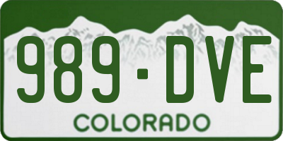 CO license plate 989DVE