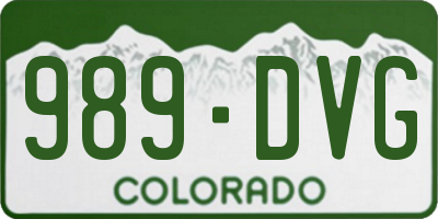 CO license plate 989DVG