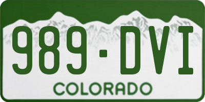 CO license plate 989DVI