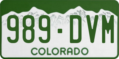 CO license plate 989DVM
