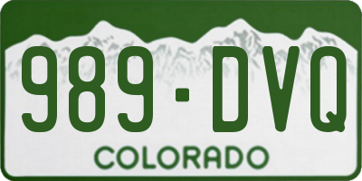 CO license plate 989DVQ