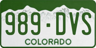 CO license plate 989DVS