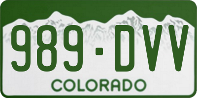 CO license plate 989DVV