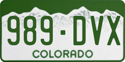 CO license plate 989DVX