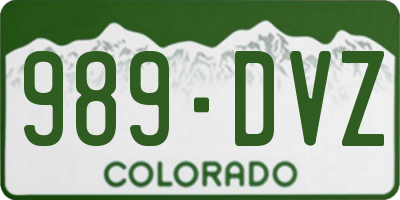 CO license plate 989DVZ