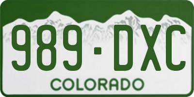 CO license plate 989DXC
