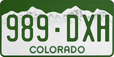 CO license plate 989DXH