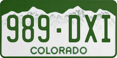 CO license plate 989DXI