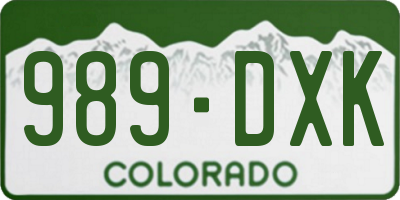 CO license plate 989DXK