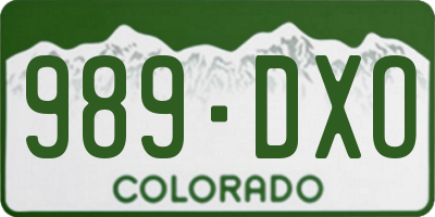 CO license plate 989DXO