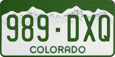 CO license plate 989DXQ