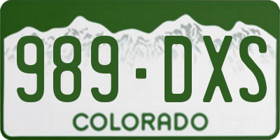 CO license plate 989DXS