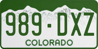CO license plate 989DXZ