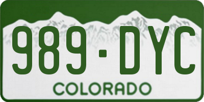 CO license plate 989DYC
