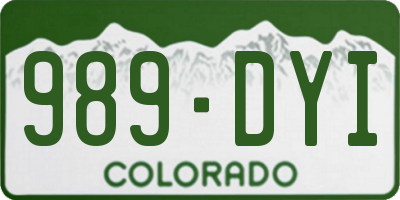 CO license plate 989DYI
