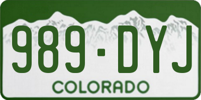 CO license plate 989DYJ