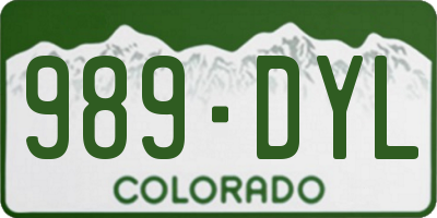 CO license plate 989DYL