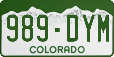 CO license plate 989DYM