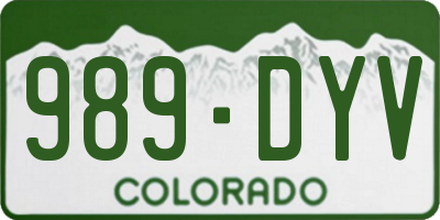 CO license plate 989DYV