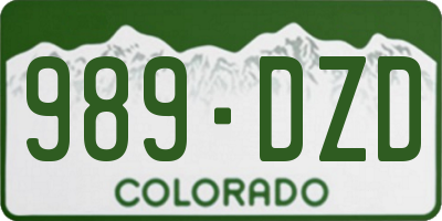 CO license plate 989DZD