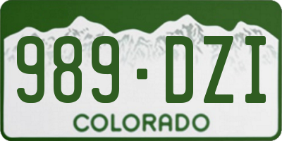 CO license plate 989DZI
