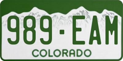 CO license plate 989EAM
