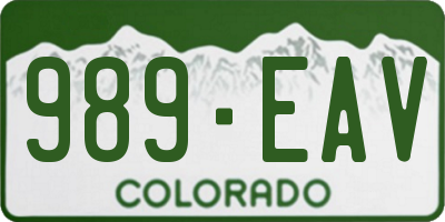 CO license plate 989EAV