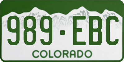 CO license plate 989EBC