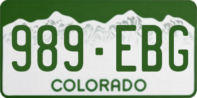 CO license plate 989EBG