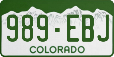 CO license plate 989EBJ