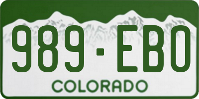 CO license plate 989EBO