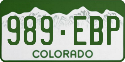 CO license plate 989EBP