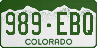 CO license plate 989EBQ