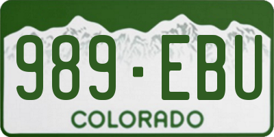 CO license plate 989EBU