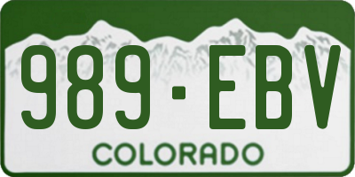 CO license plate 989EBV