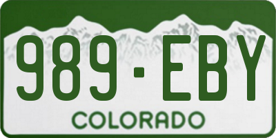 CO license plate 989EBY