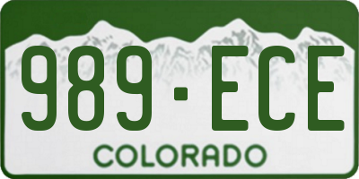 CO license plate 989ECE