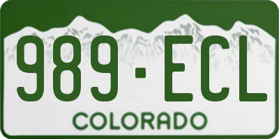 CO license plate 989ECL
